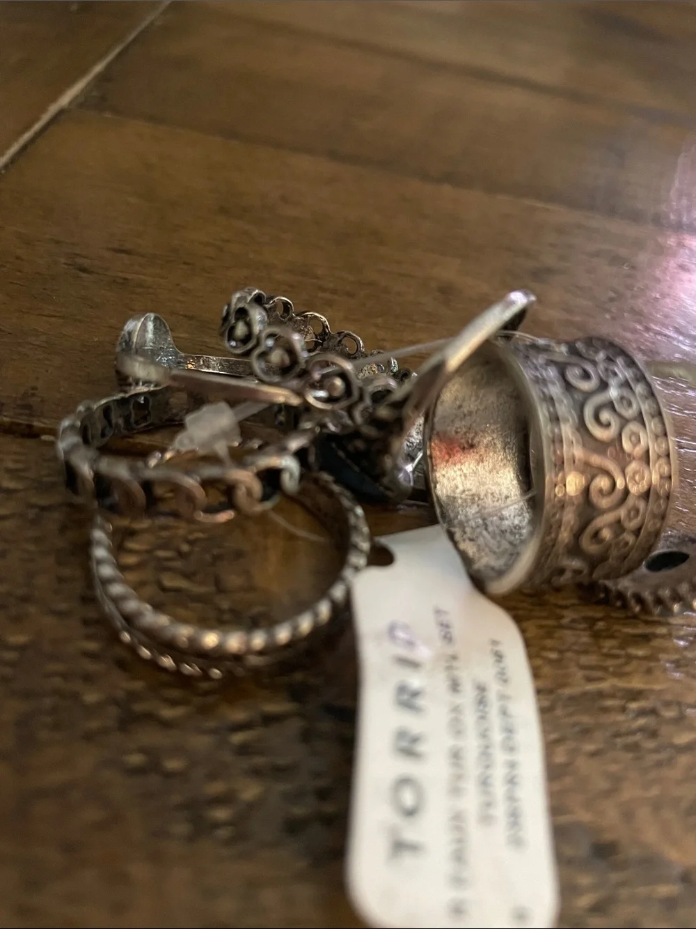 7 torrid Silver-Tone Stackable Ring Set with Turquoise Accent C27